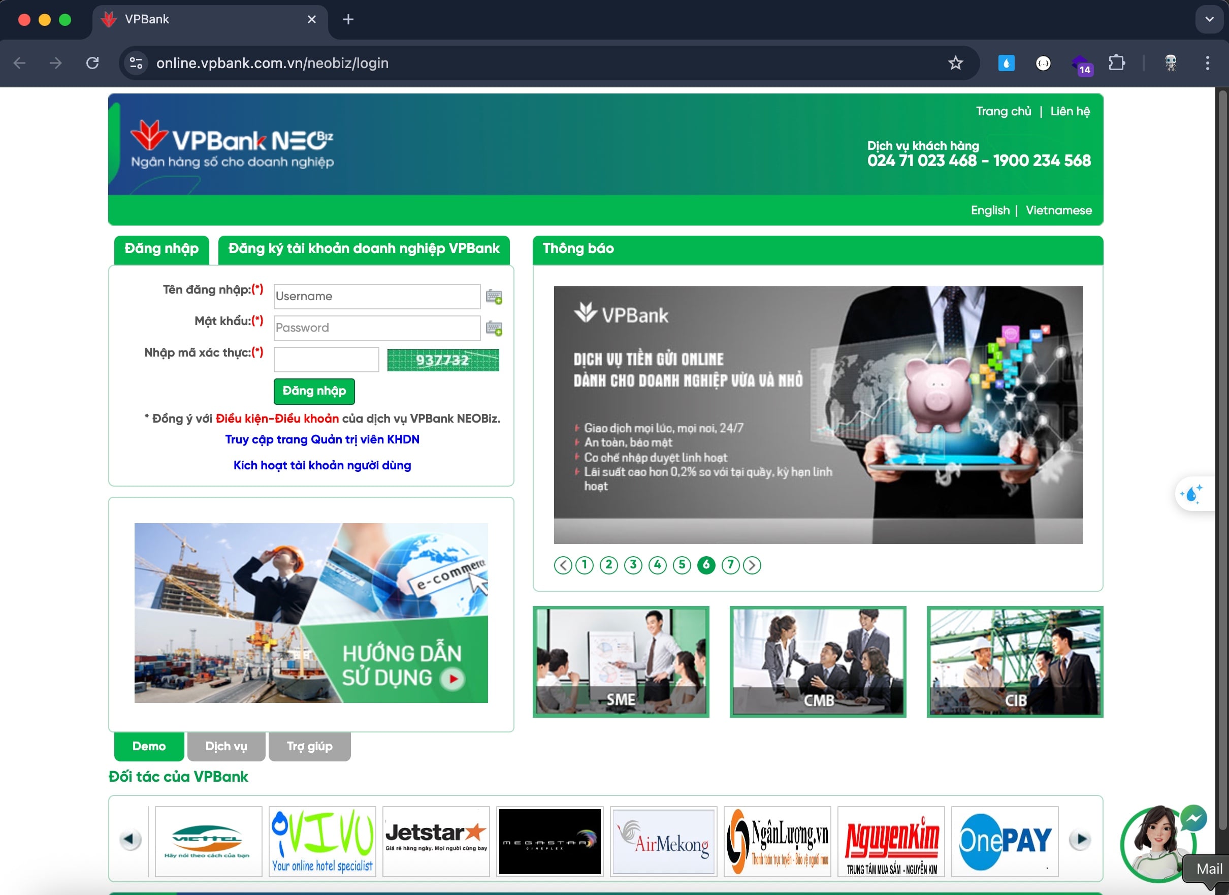 Đăng nhập VPBank NeoBiz