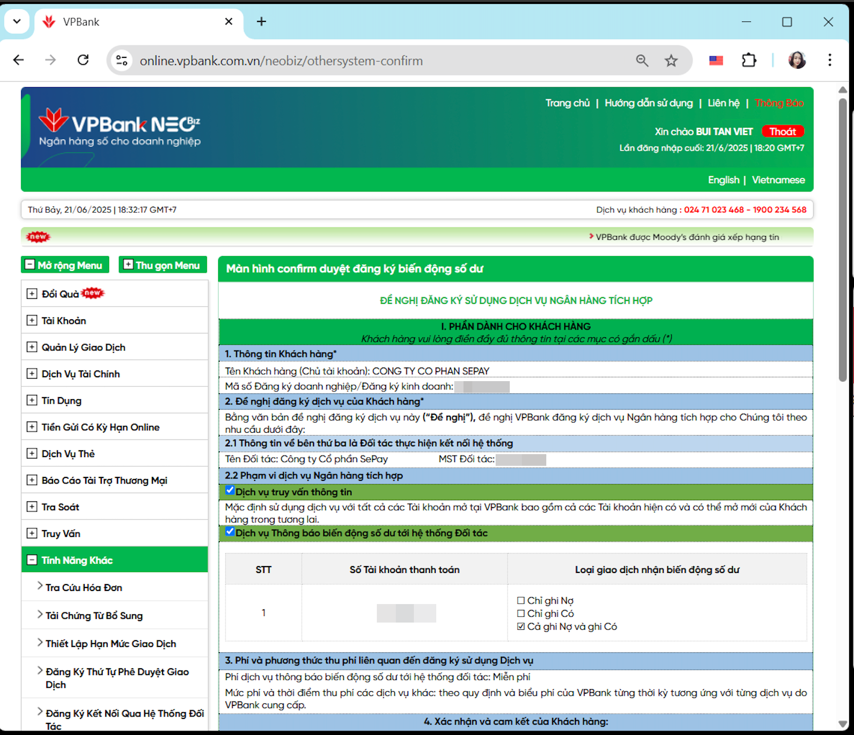 Form đề nghị đăng ký